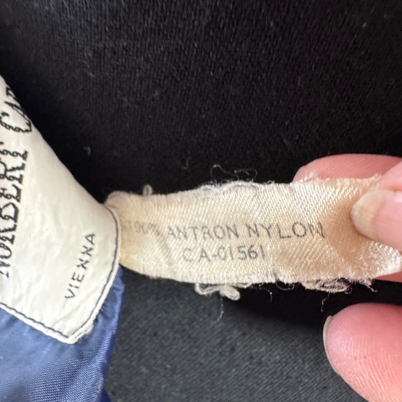 Vintage 60s halter maxi dress, blue orange abstract pattern, Norbert Carlin, 0/2 - Picture 12 of 15